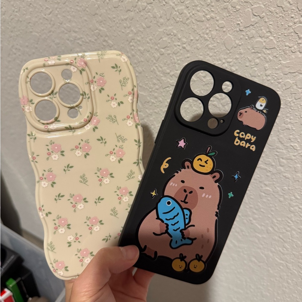 Floral and Capybara iPhone 15 Pro Max Case